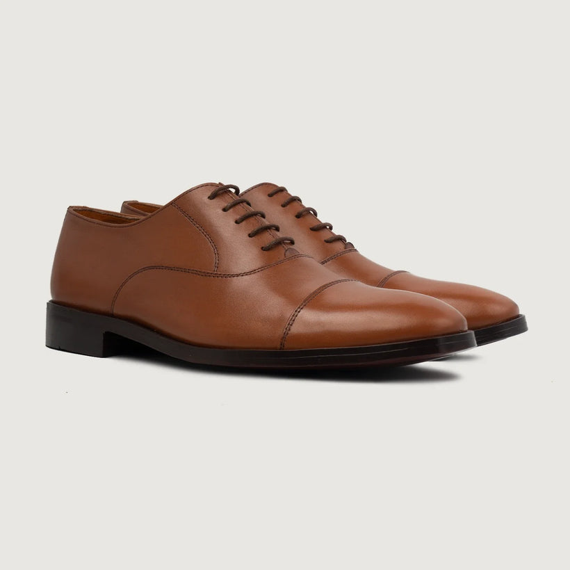 Professor Oxford Ljusbrun Leather Shoes för Herr