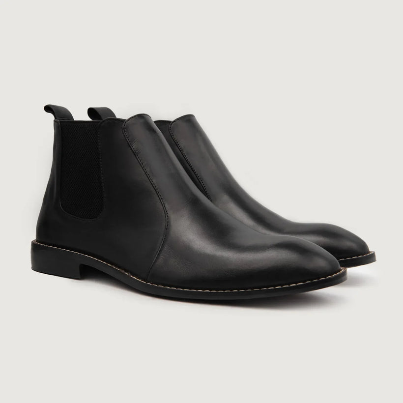 Clarkson Chelsea Svart Leather Boots för Herr