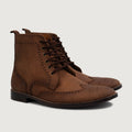 Duster Brogues Derby Oil Pull-up Brun Läderkängor för Herr