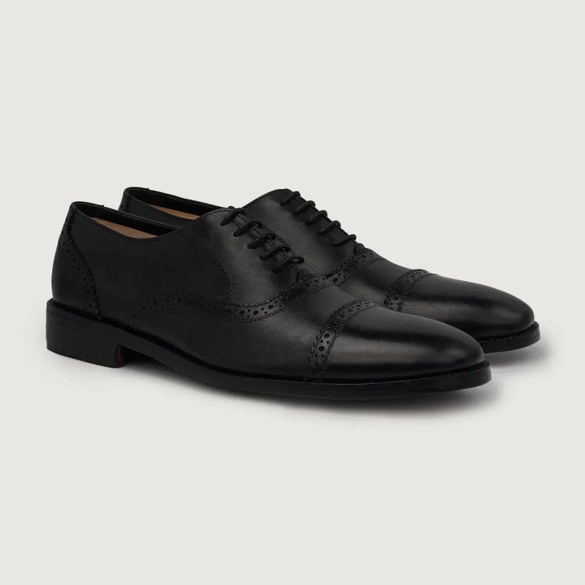 Greyson Brogues Oxford Svart Leather Shoes för Herr