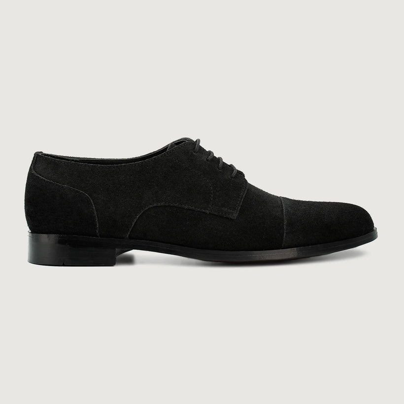 Attorney Derby Svart Suede Leather Shoes för Herr