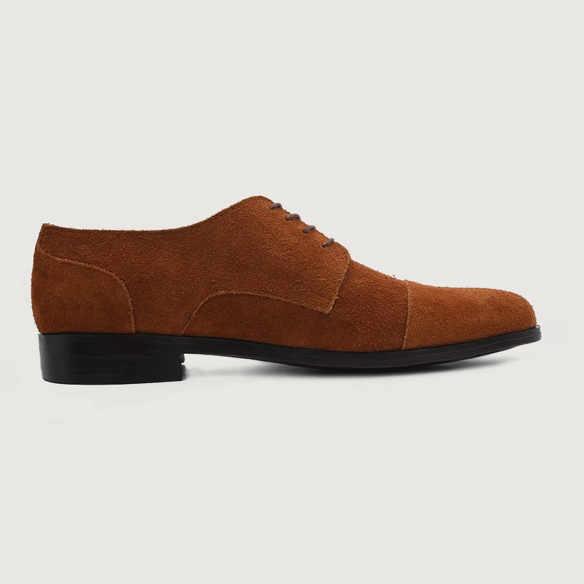 Attorney Derby Brun Suede Leather Shoes för Herr