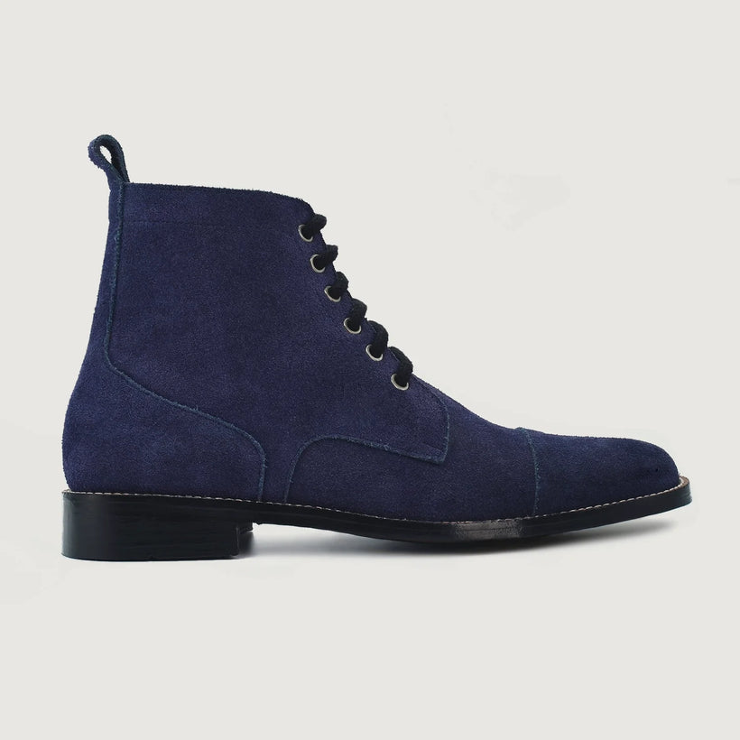 Knight Derby Midnight Blå Suede Läderkängor för Herr