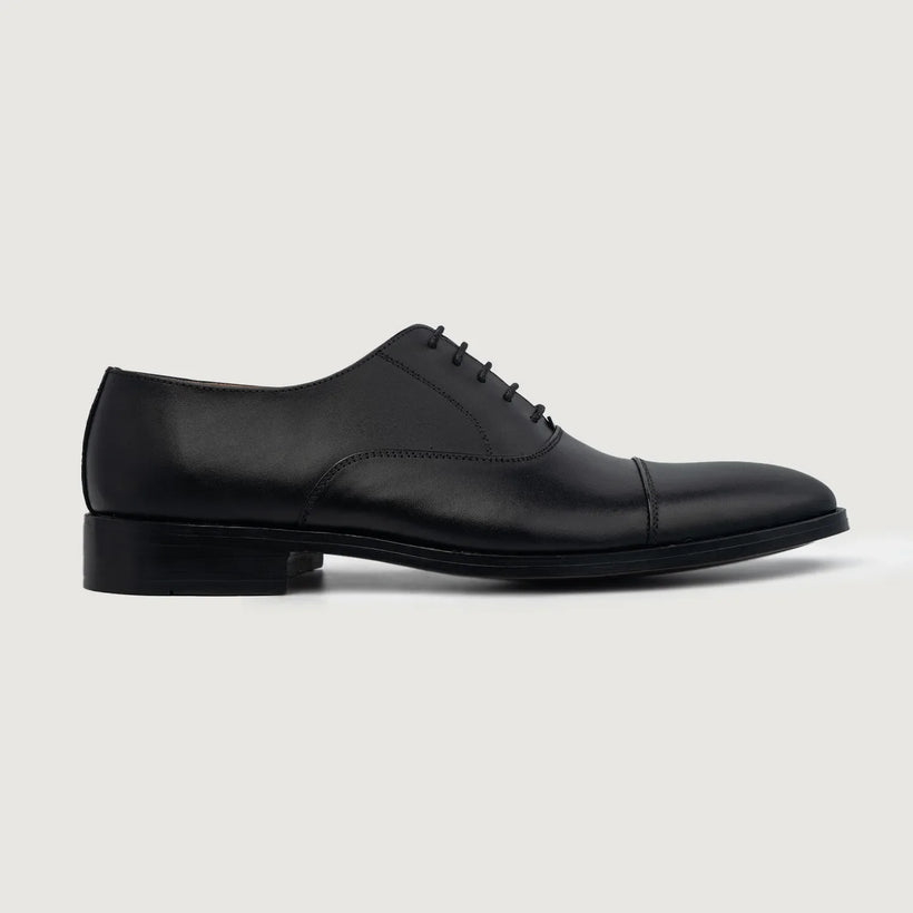 Professor Oxford Svart Leather Shoes för Herr