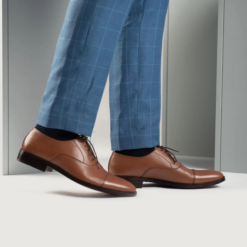 Professor Oxford Ljusbrun Leather Shoes för Herr