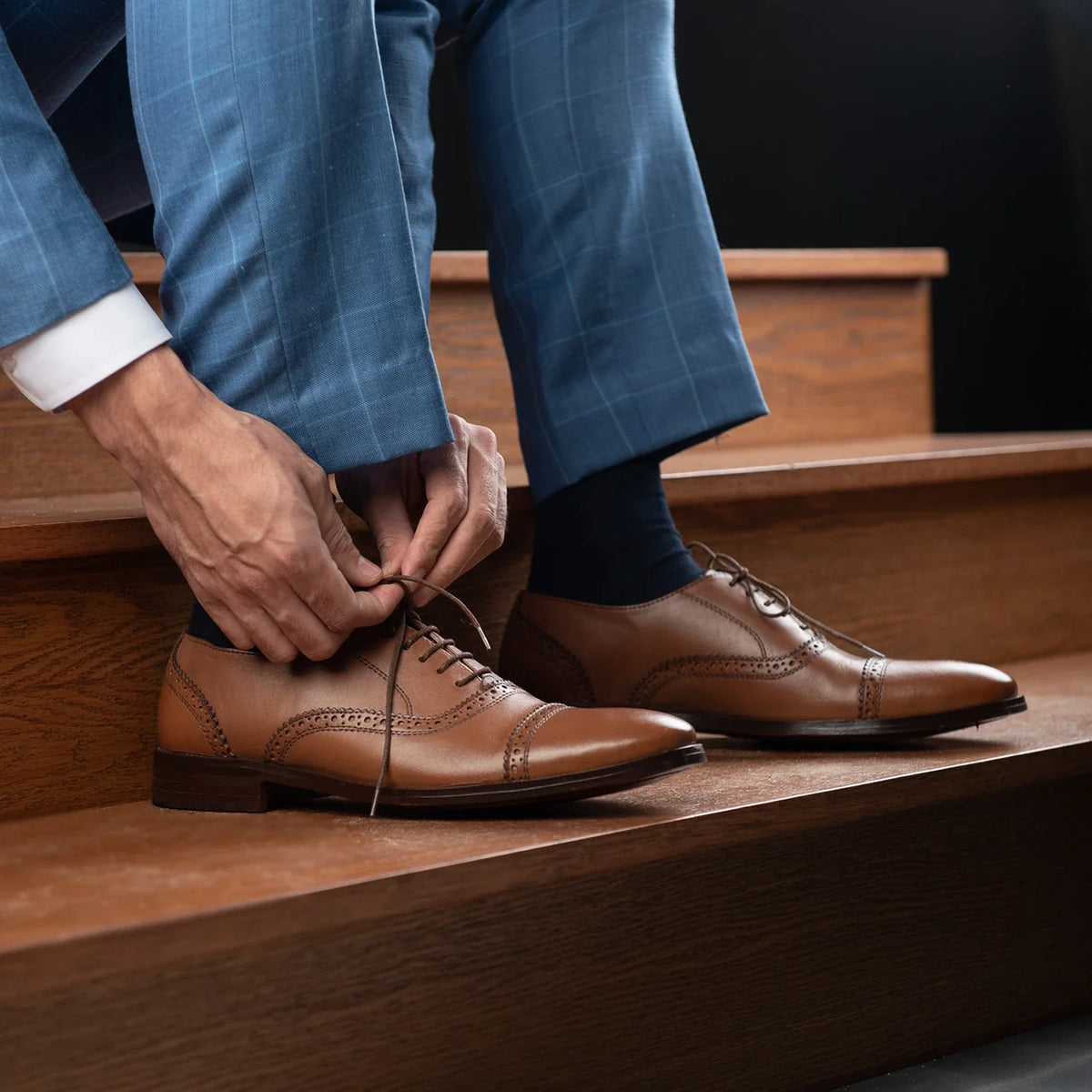 Orlaven Greyson Brogues Oxford Ljusbrun Läderskor för Herr footwear image 9