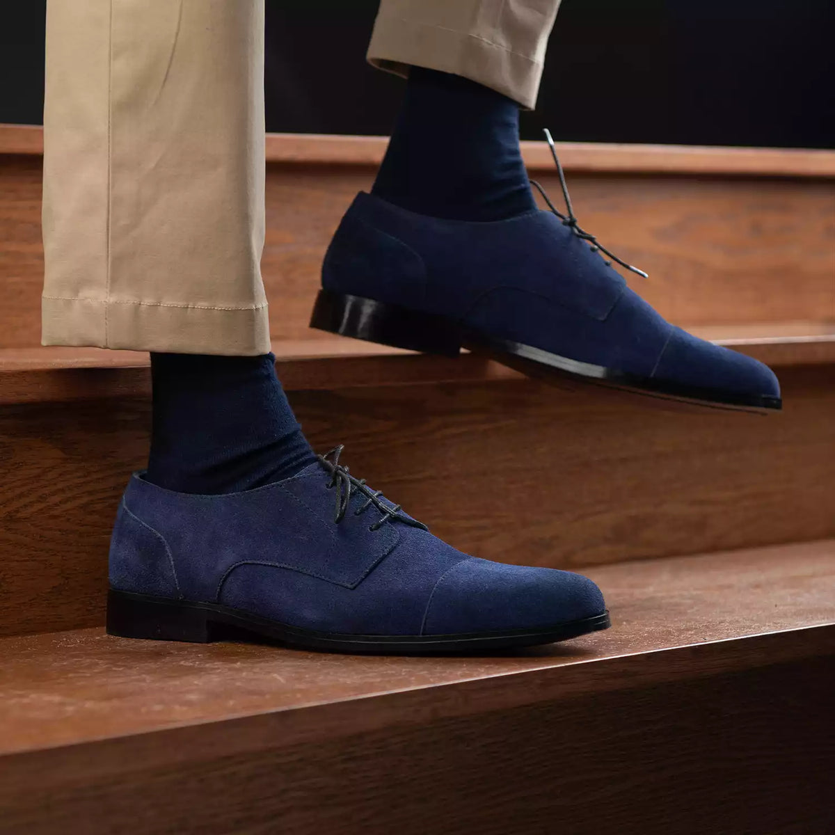 Orlaven Attorney Derby Midnight Blå Suede Läderskor för Herr footwear image 9