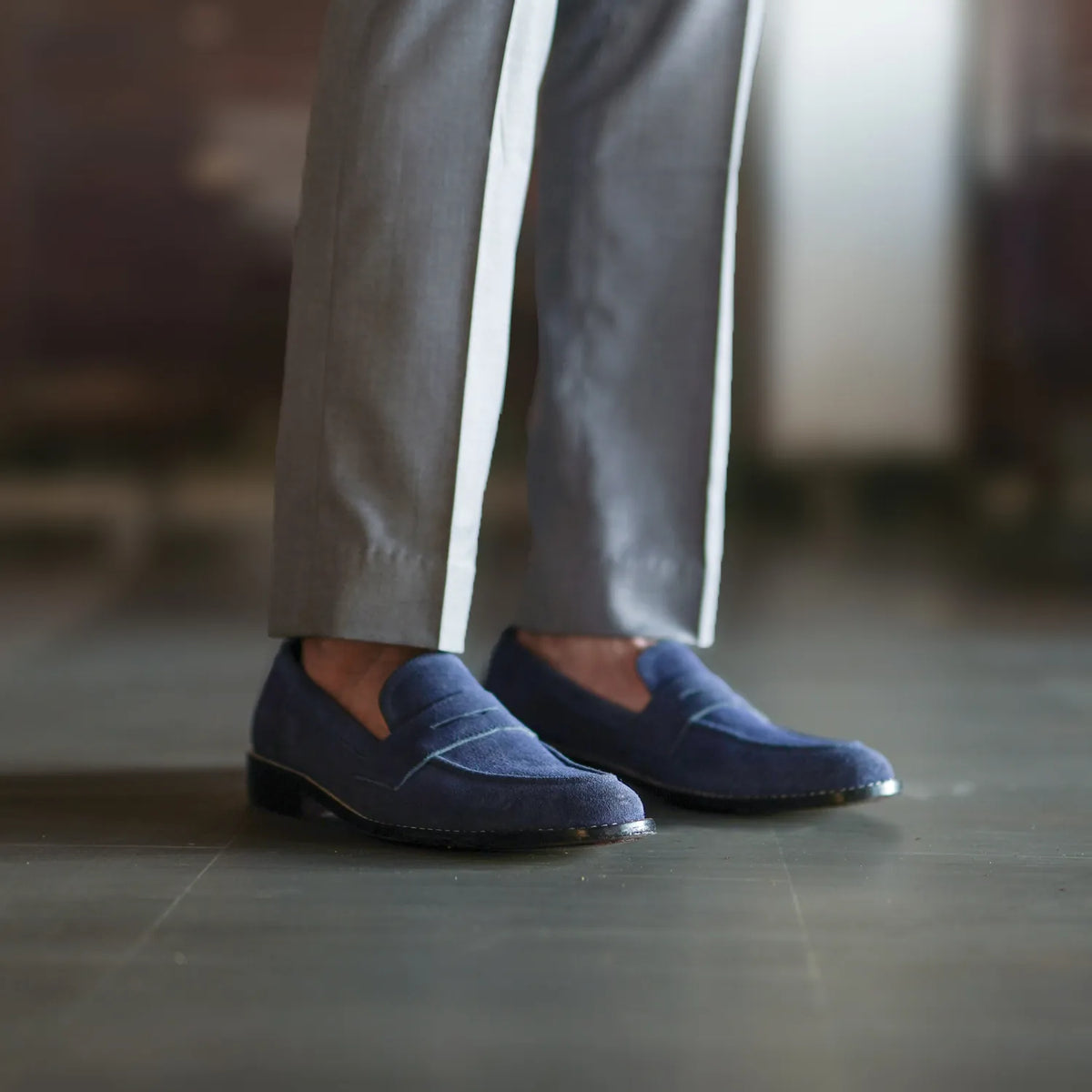 Orlaven Baxton Blå Suede Läderloafers för Herr footwear image 9