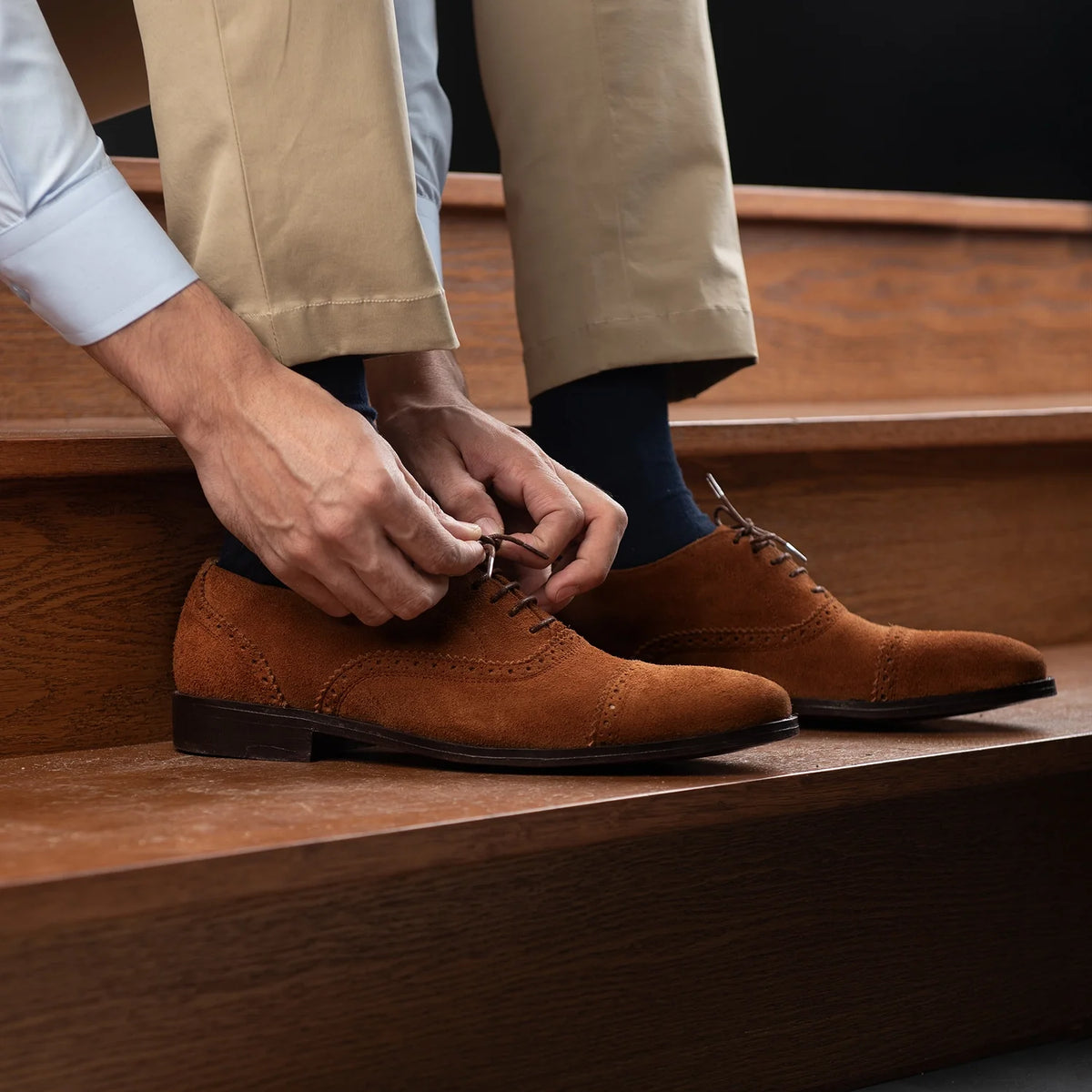 Orlaven Greyson Brogues Oxford Brun Suede Läderskor för Herr footwear image 9