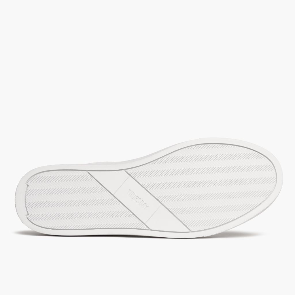 High-Traction Rubber Outsole & Lug Tread Pattern on Court White Lädersneakers för Herr