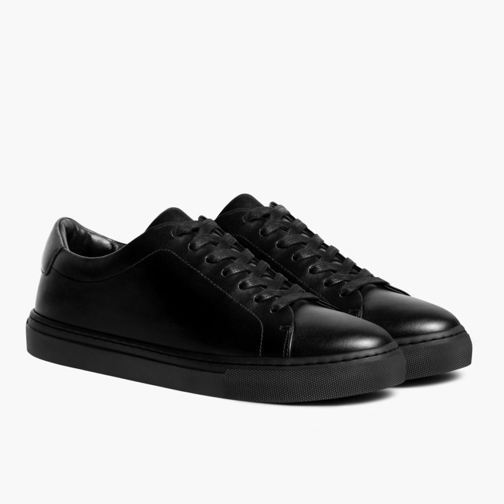 Encore Jet Svart Lädersneakers för Herr i svart äkta nötskinn - Sidovy | Handla online