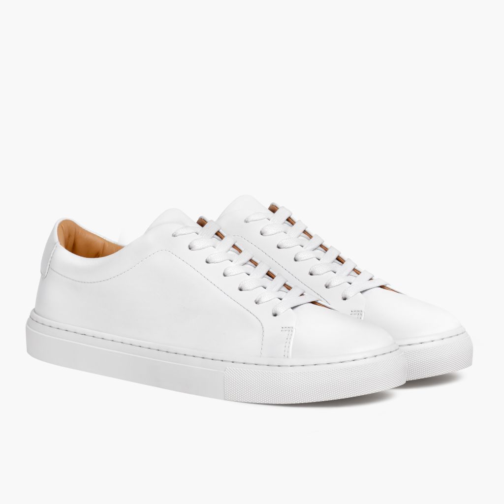 Encore White Lädersneakers för Herr in White Full-Grain Leather - Sidovy | Handla online