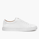 White Full-Grain leather Sneakers - Goodyear Welt Construction & Front Toe Box Detail