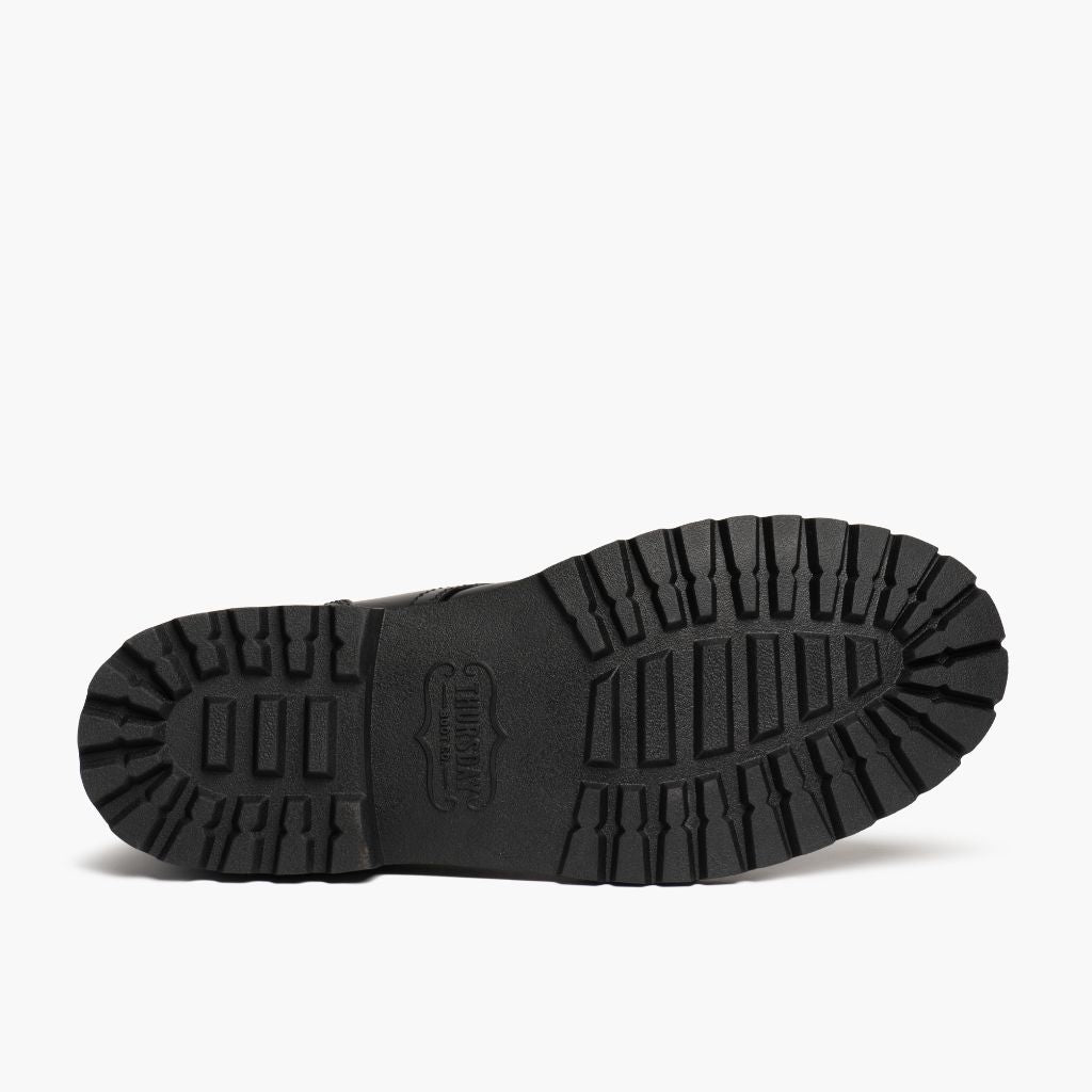 High-Traction Rubber Outsole & Lug Tread Pattern on Hero Svart Läderkängor för Herr