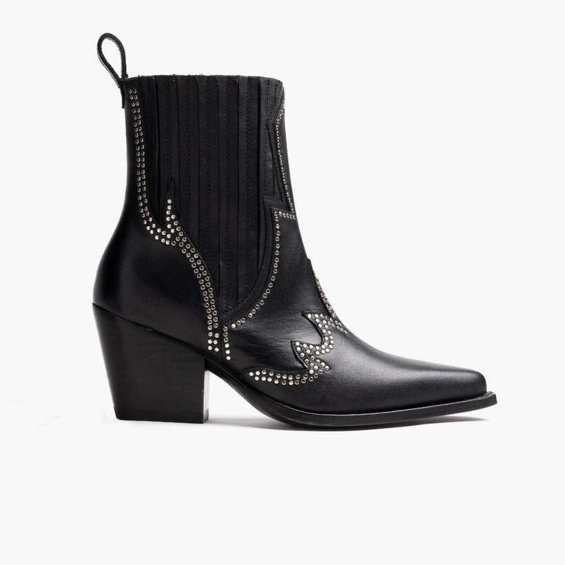 Icon Svart Leather Boots för Dam