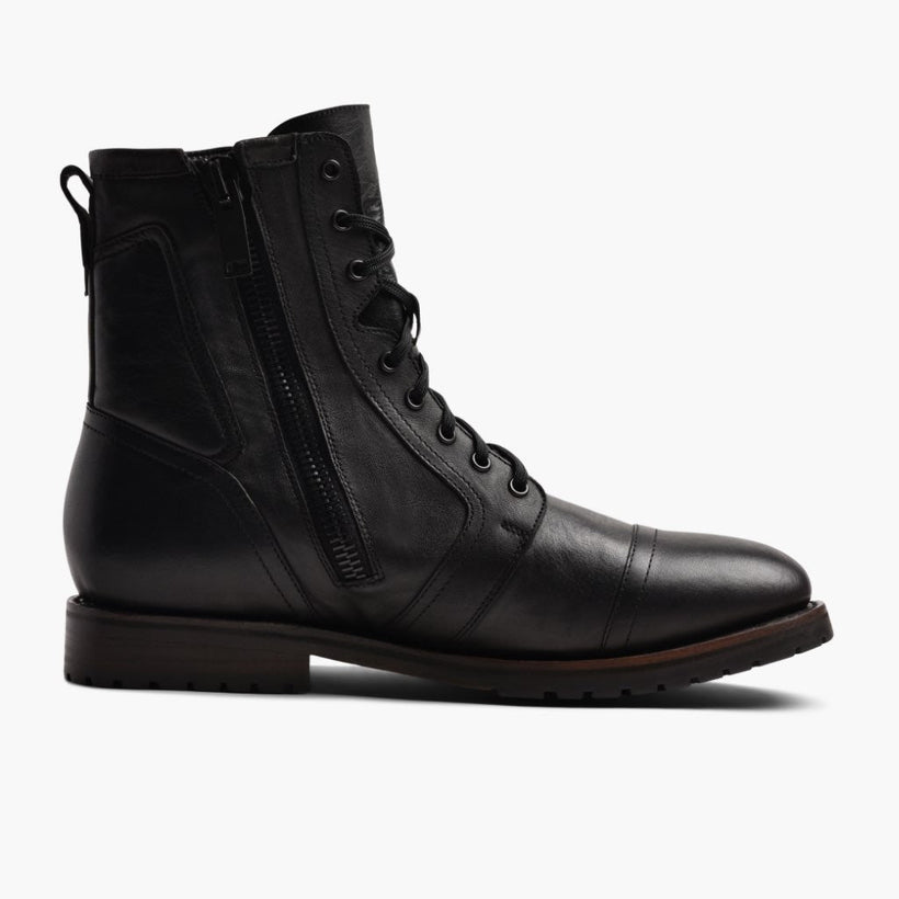 Casa Moto Svart Leather Boots för Herr