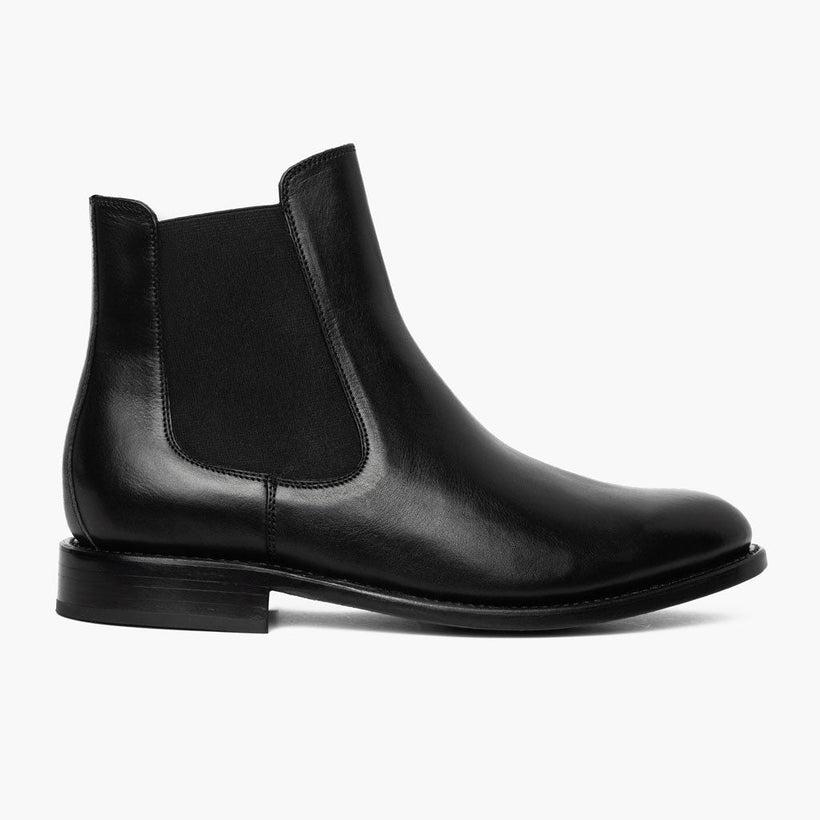 Cavalier Svart Leather Boots för Herr