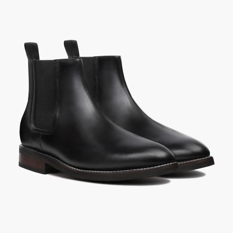 Duke Svart Leather Boots för Herr