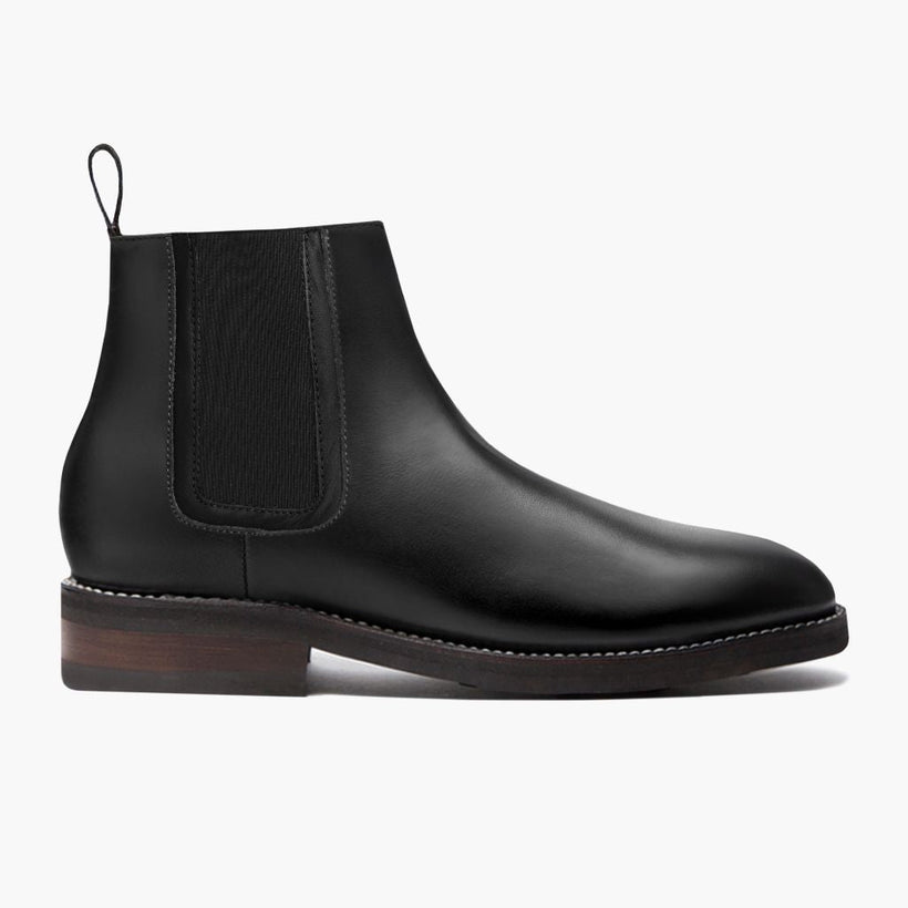 Duke Svart Leather Boots för Herr