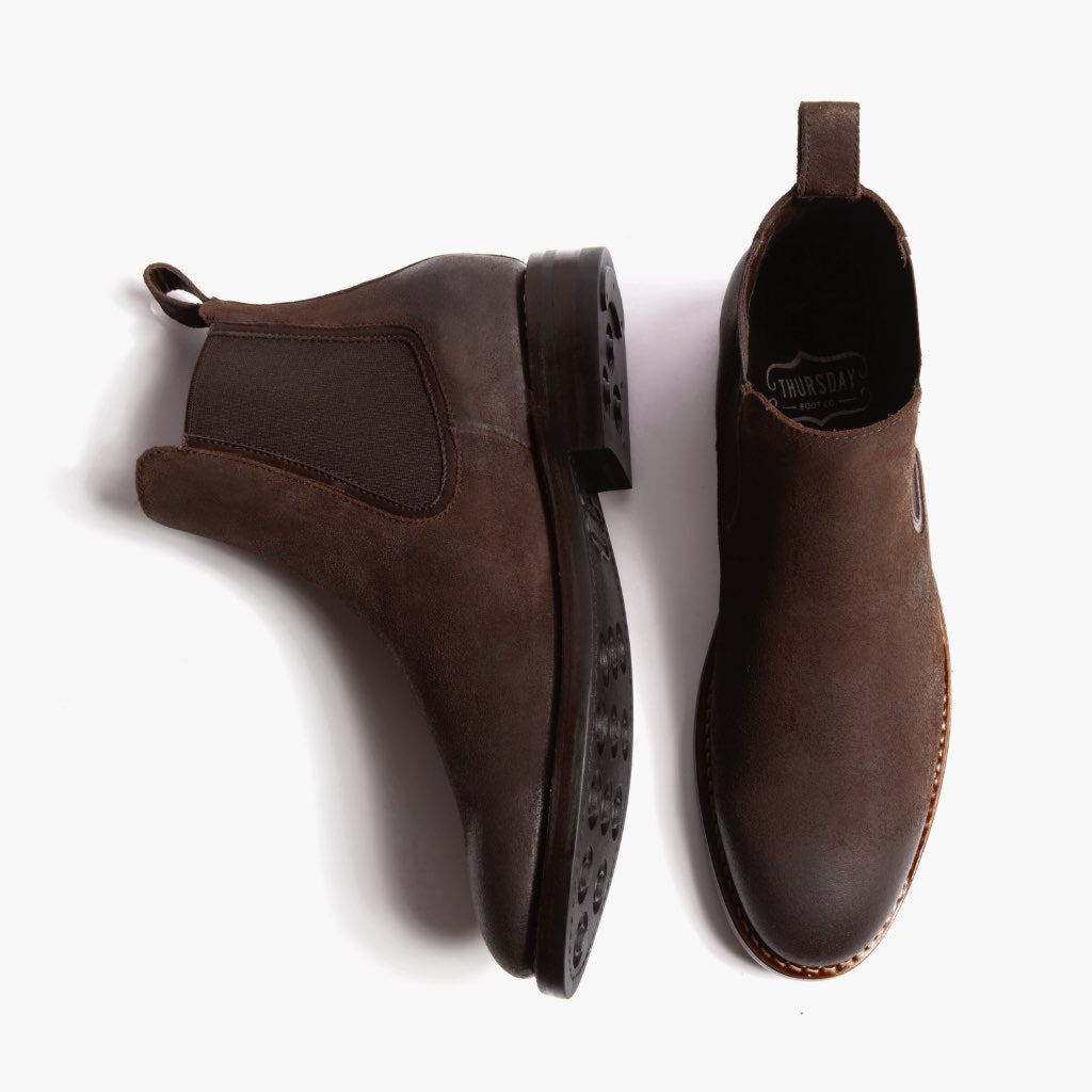Duke Chocolate Suede Läderkängor för Herr - Förstärkt hälkappa och precisa dubbla sömmar