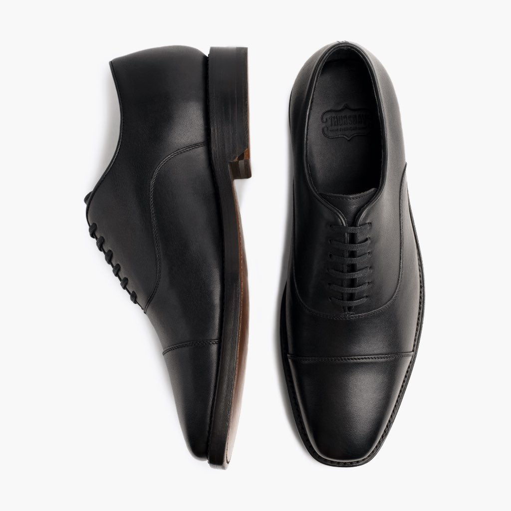 Executive Svart Lädersneakers för Herr - Förstärkt hälkappa och precisa dubbla sömmar