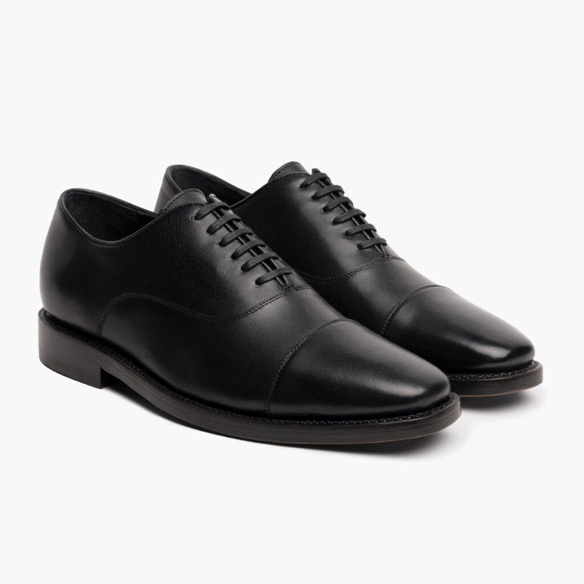 Executive Svart Leather Sneakers för Herr