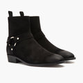 Harness Svart Suede Läderkängor för Herr