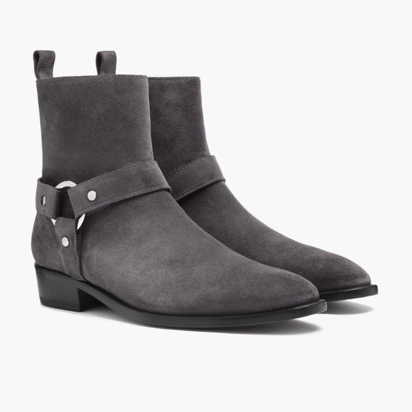 Harness Grey Suede Läderkängor för Herr