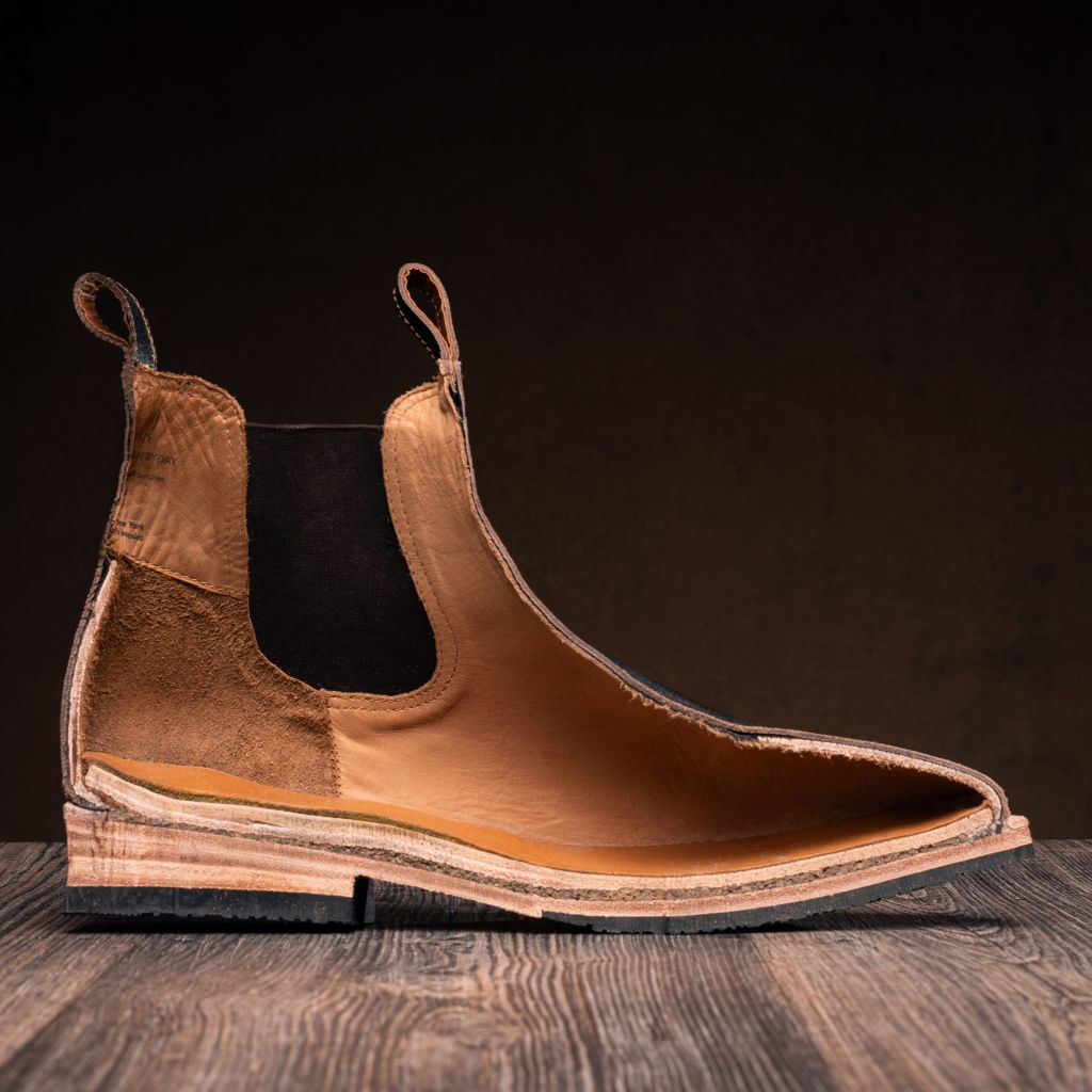 High-Traction Rubber Outsole & Lug Tread Pattern on Journeyman Snuff Reverse Läderkängor för Herr