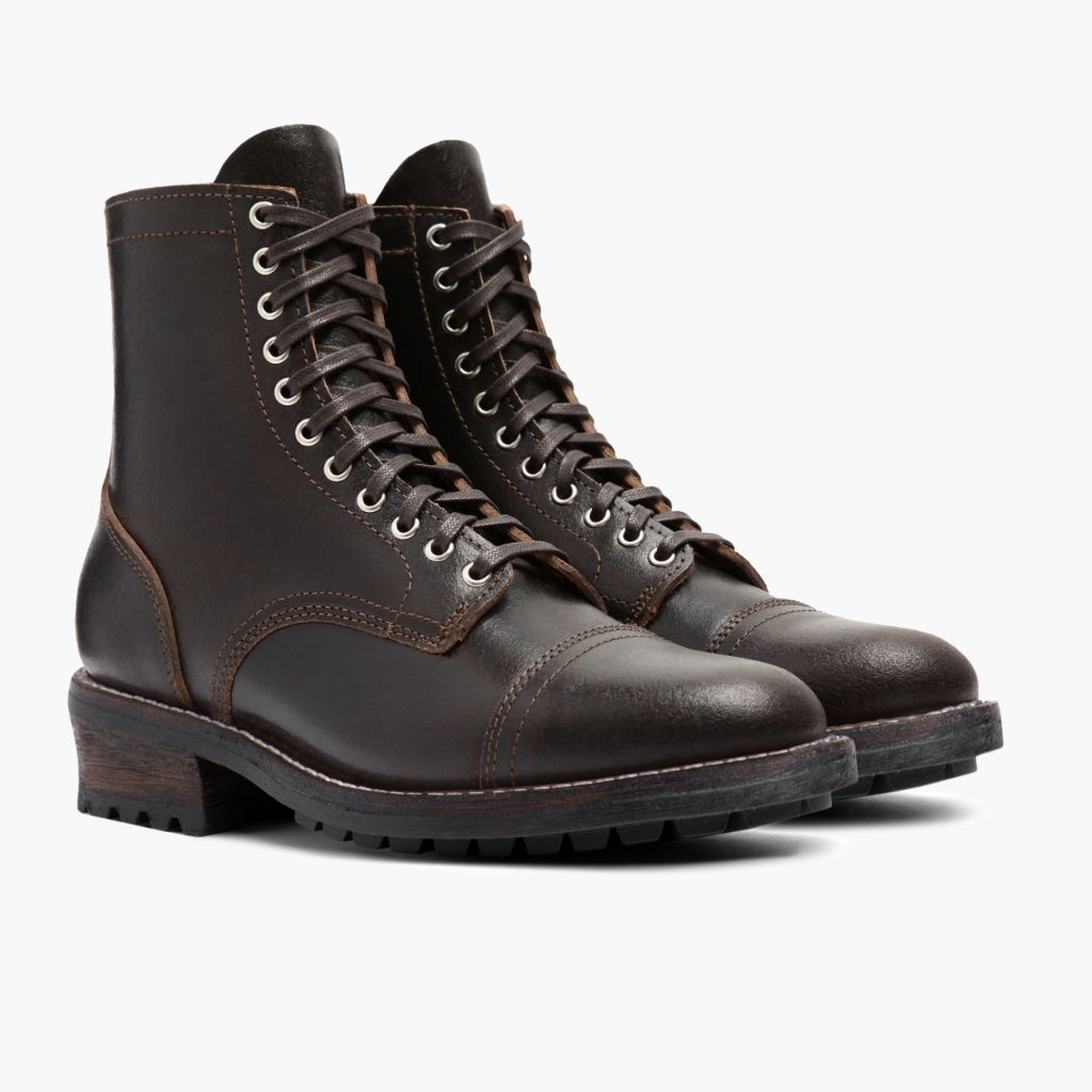 Logger Waxed Cacao Läderkängor för Herr in Classic Full-Grain Leather - Sidovy | Handla online