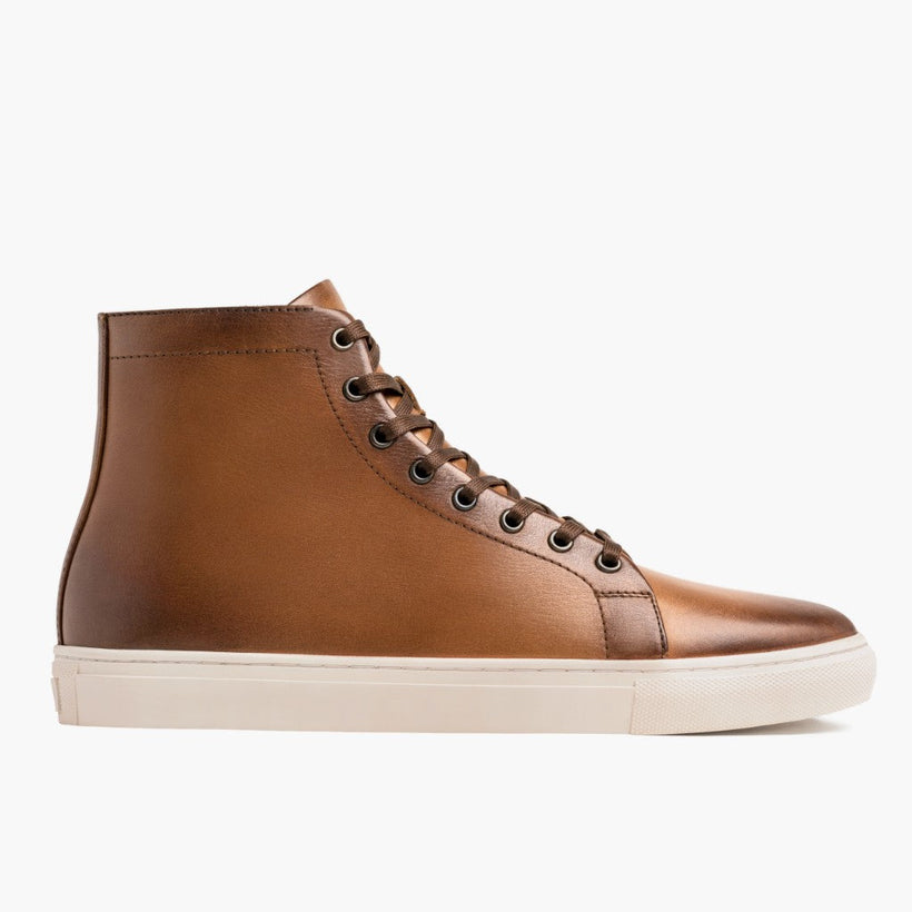 Premier High Top Toffee Leather Sneakers för Herr
