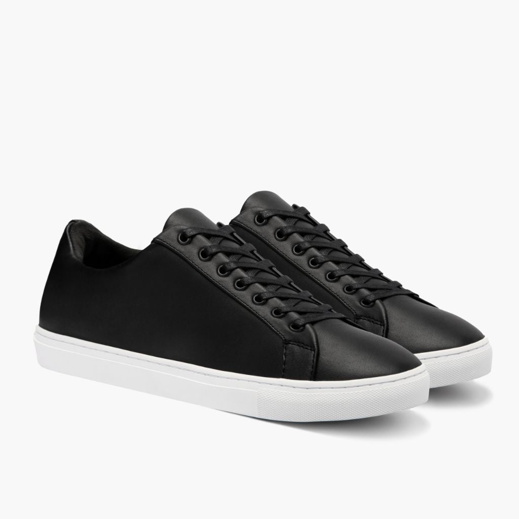 Premier Low Top Svart Lädersneakers för Herr For Men i svart äkta nötskinn - Sidovy | Handla online