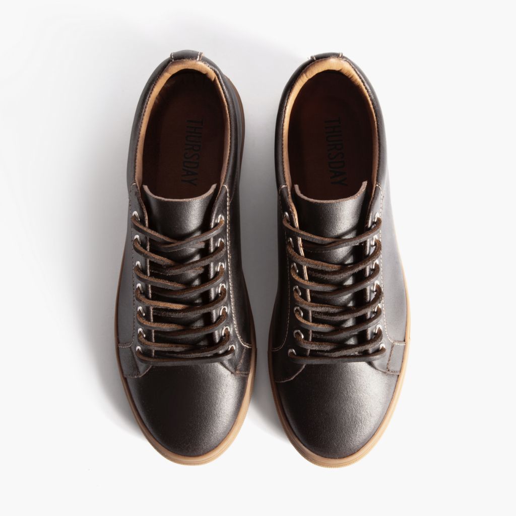 Premier Low Top Cacao Lädersneakers för Herr For Men - Förstärkt hälkappa och precisa dubbla sömmar