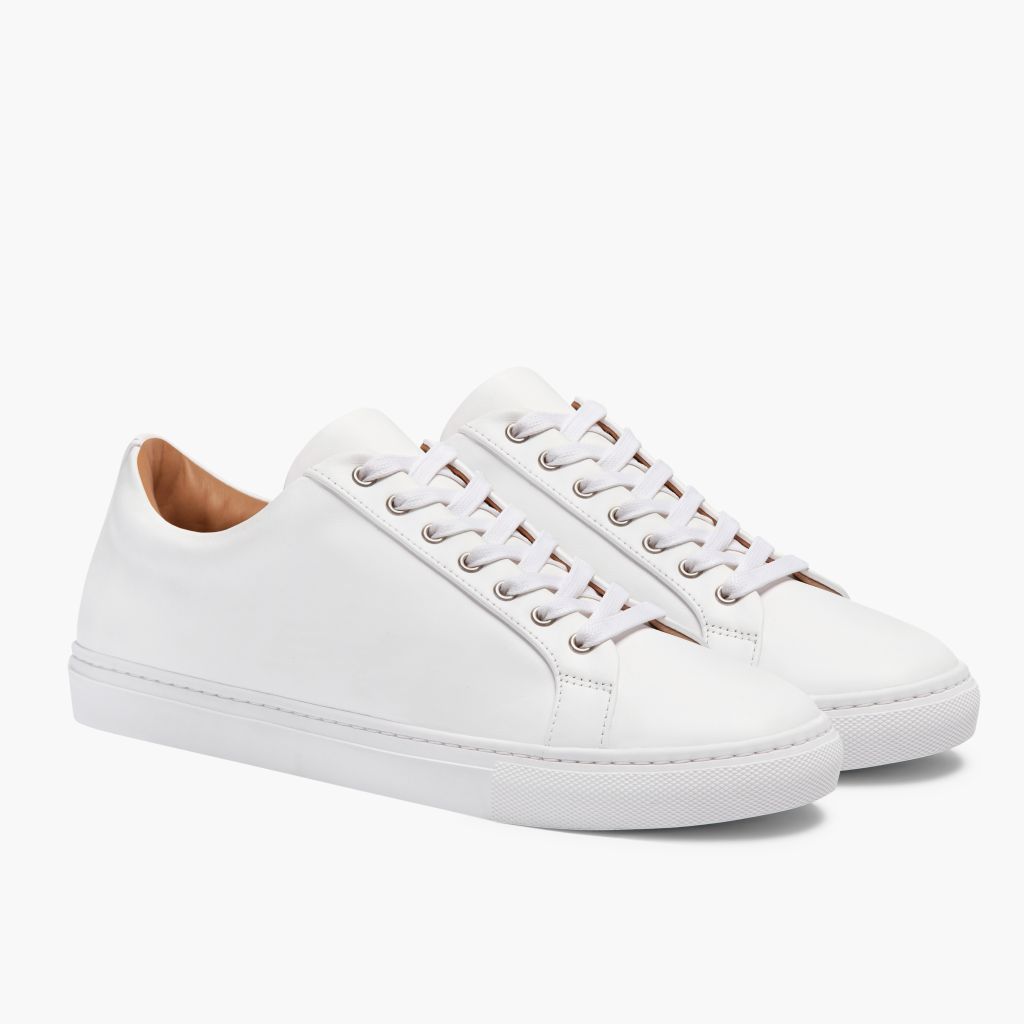 Premier Low Top White Lädersneakers för Herr For Men in White Full-Grain Leather - Sidovy | Handla online