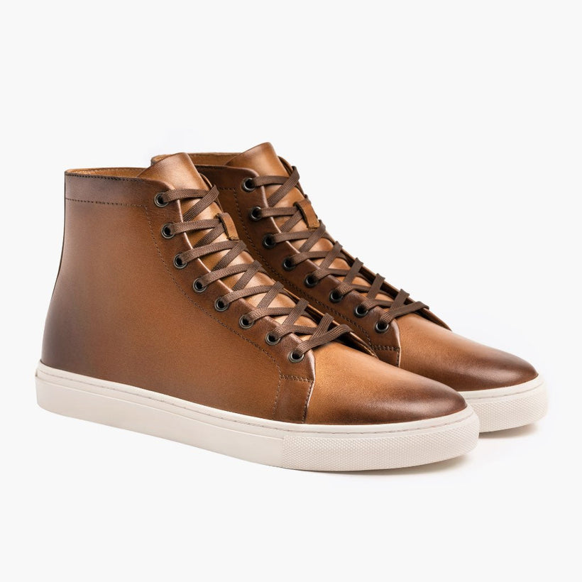 Premier High Top Toffee Leather Sneakers för Herr