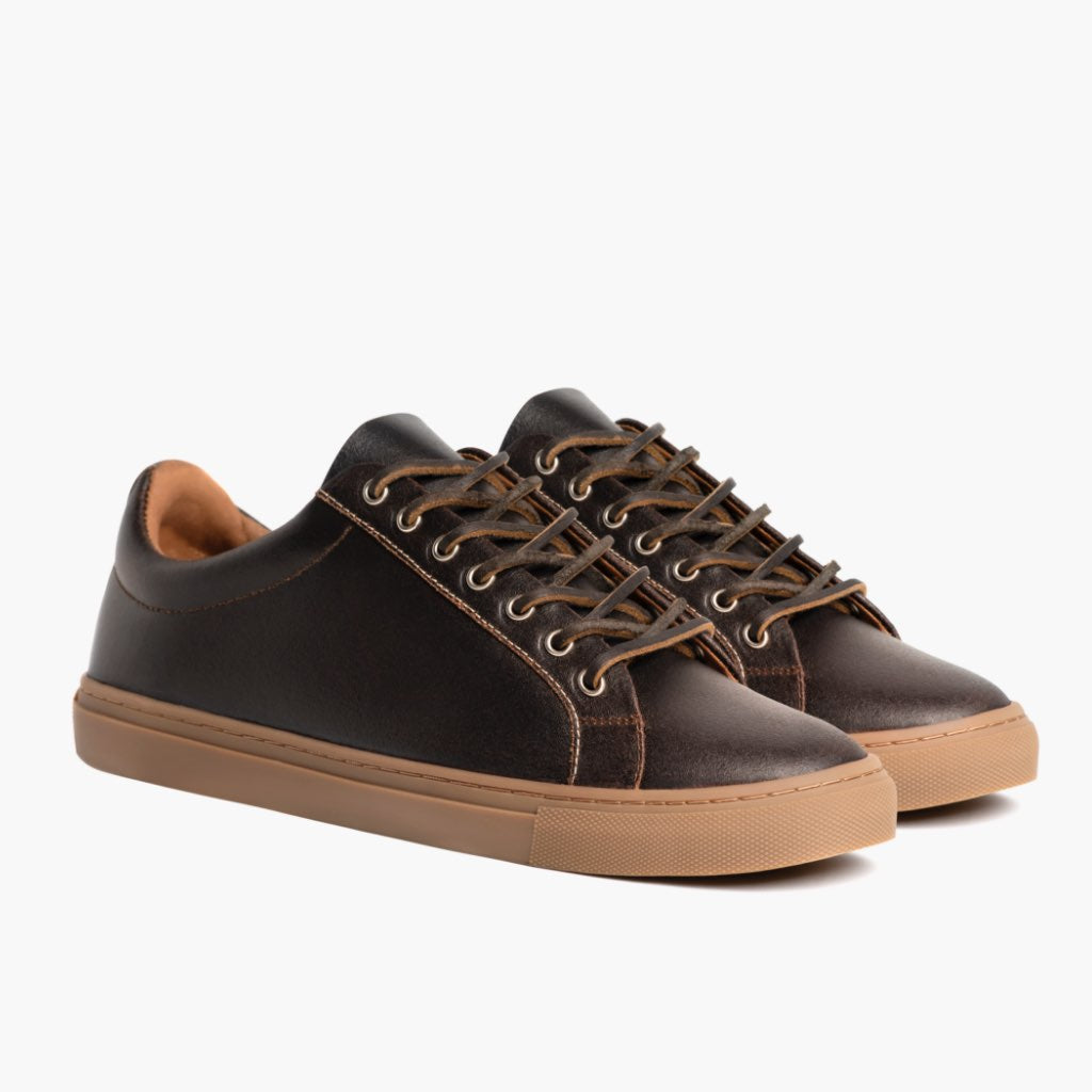 Premier Low Top Cacao Lädersneakers för Herr For Men in Classic Full-Grain Leather - Sidovy | Handla online