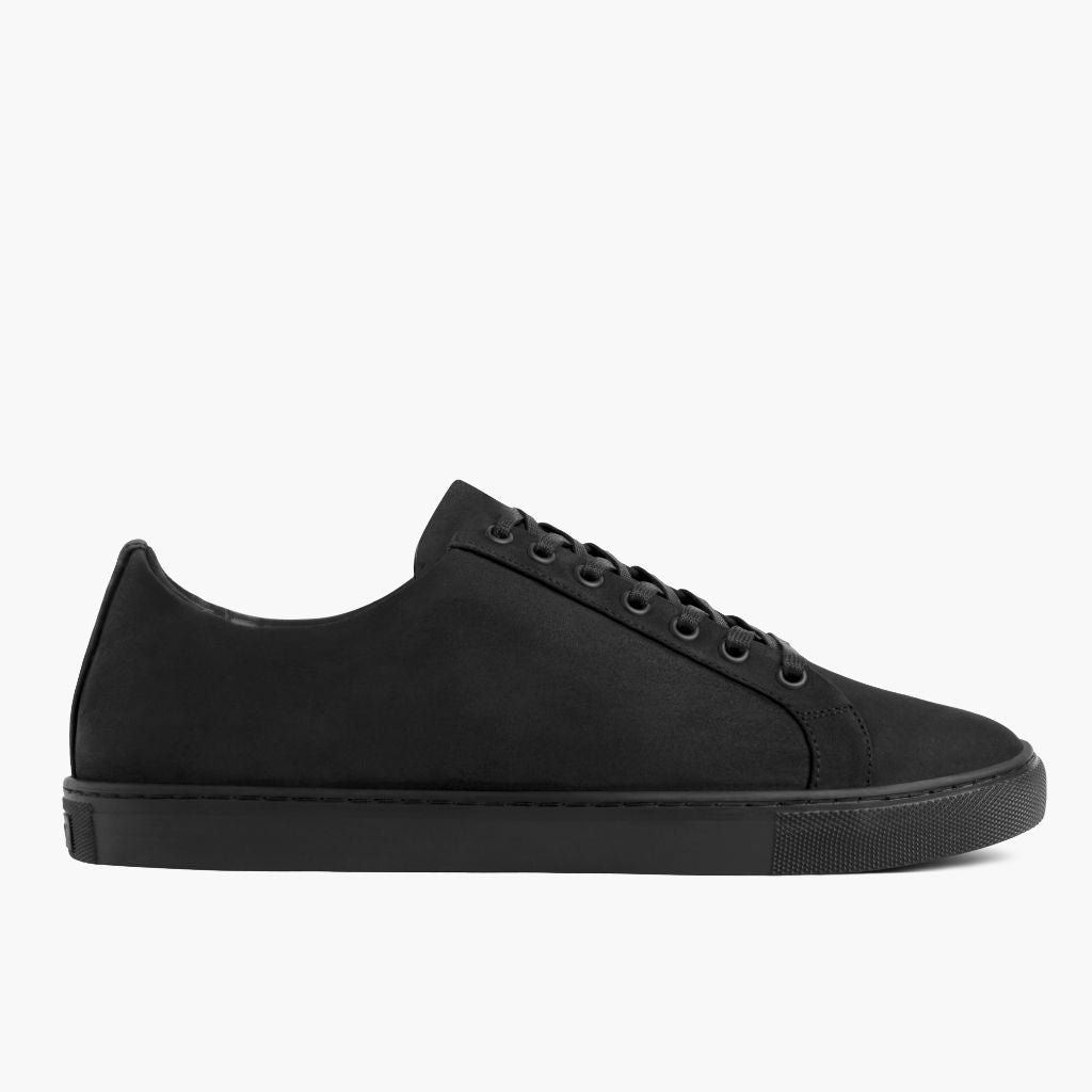 Black Full-Grain leather Sneakers - Ritsrandsydd Goodyear-konstruktion och tåhätta
