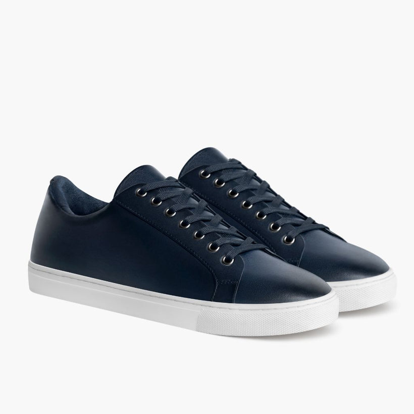 Premier Low Top Deep Blue Leather Sneakers för Herr