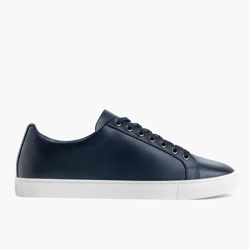 Premier Low Top Deep Blue Leather Sneakers för Herr