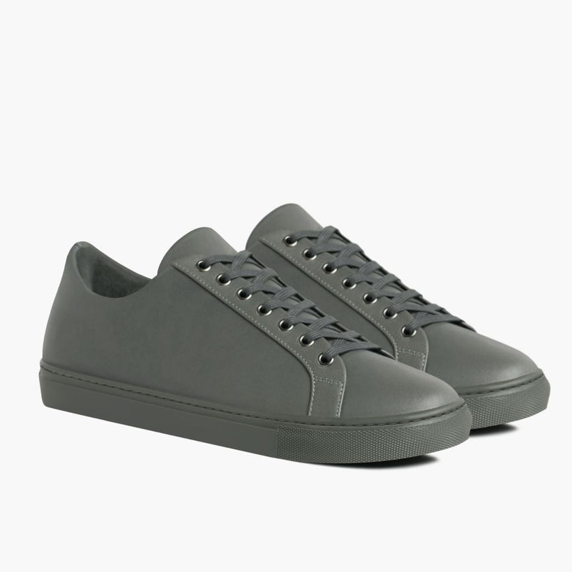 Premier Low Top Grey Leather Sneakers för Herr