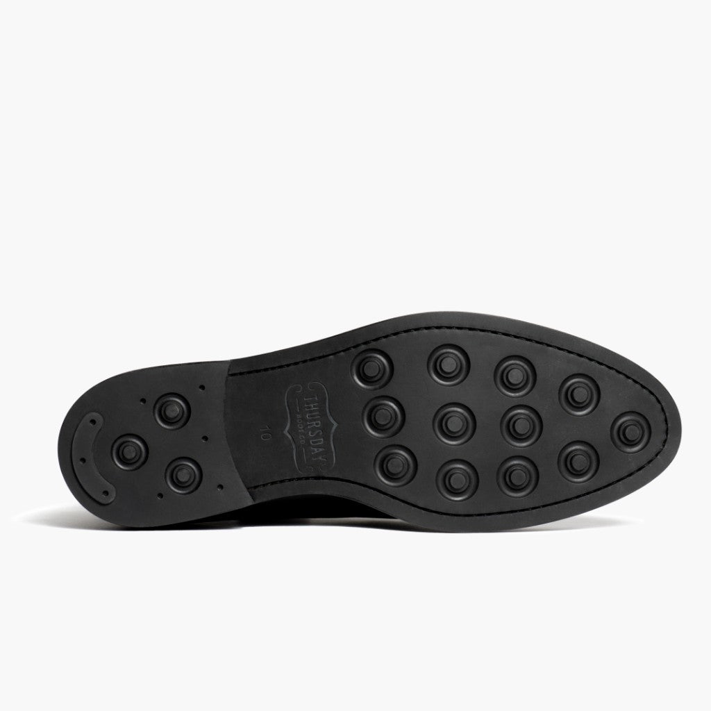 High-Traction Rubber Outsole & Lug Tread Pattern on Cadet Svart Läderkängor för Herr
