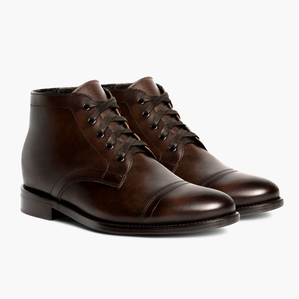 Cadet Rich Mahogany Läderkängor för Herr in Classic Full-Grain Leather - Sidovy | Handla online