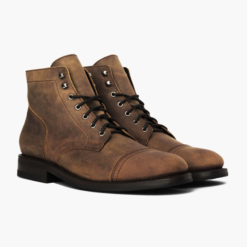 Captain Burnt Copper Leather Boots för Herr