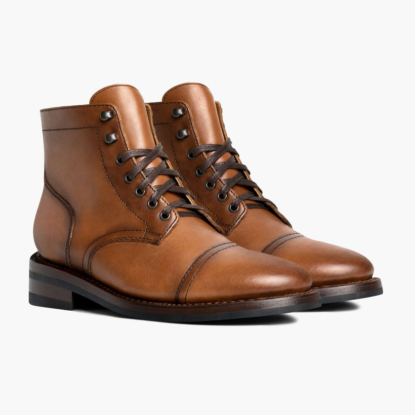 Captain Toffee Leather Boots för Herr