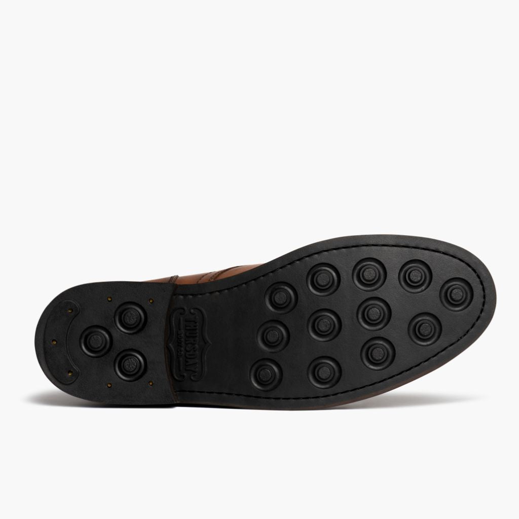 High-Traction Rubber Outsole & Lug Tread Pattern on Captain Toffee Läderkängor för Herr