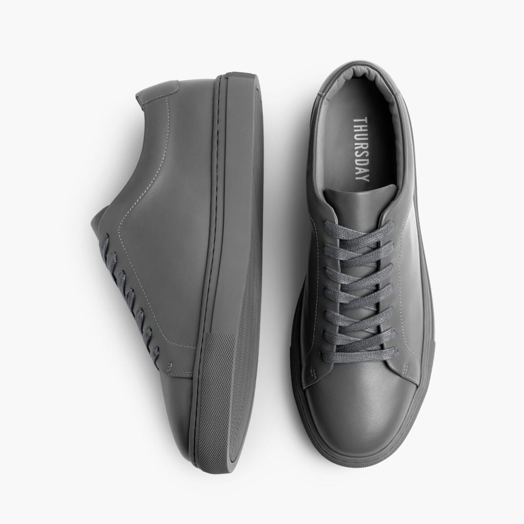Encore Steel Grey Lädersneakers för Herr - Förstärkt hälkappa och precisa dubbla sömmar