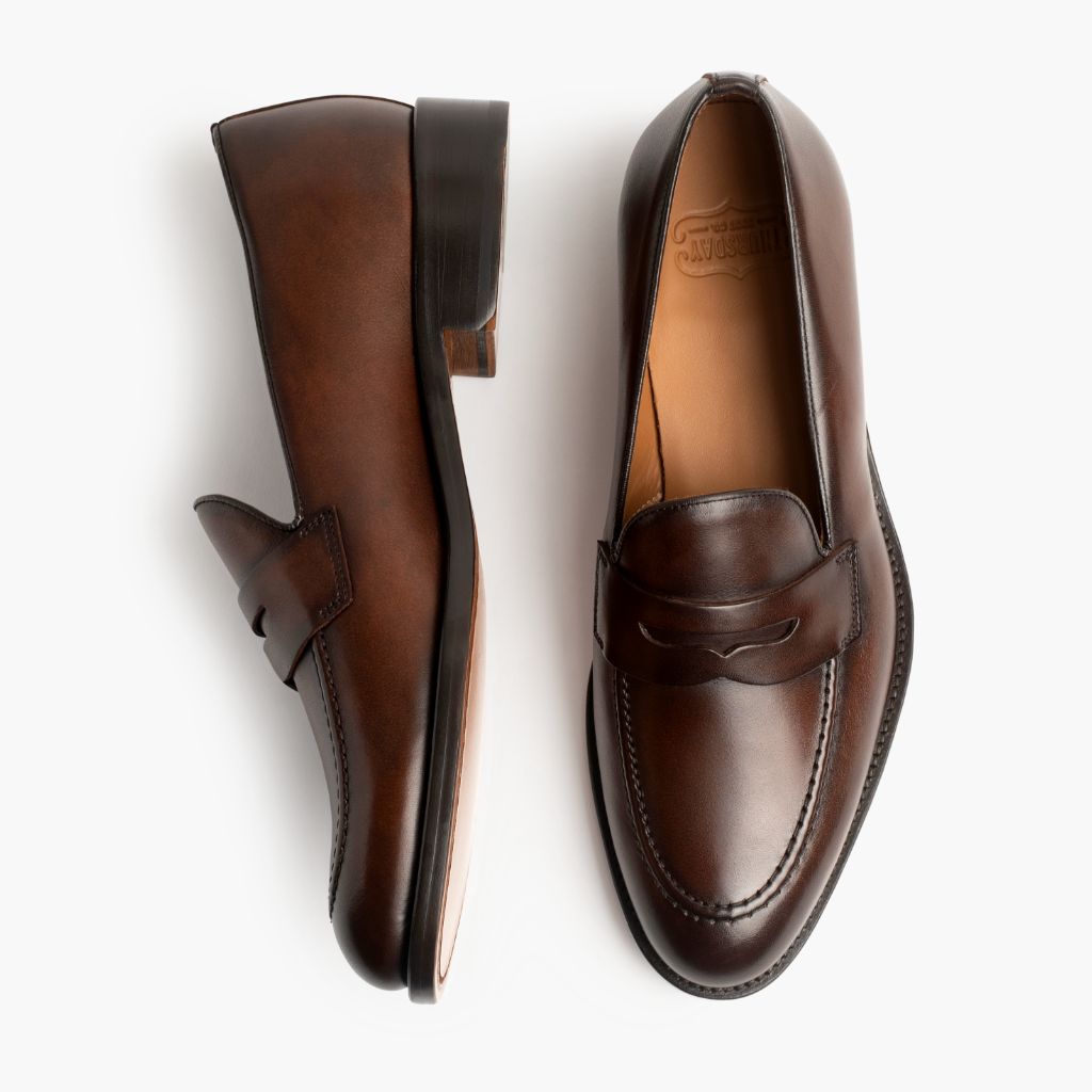 Lincoln Rich Mahogany Lädersneakers för Herr - Förstärkt hälkappa och precisa dubbla sömmar