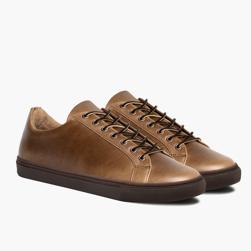 Premier Low Top Natural Leather Sneakers för Herr