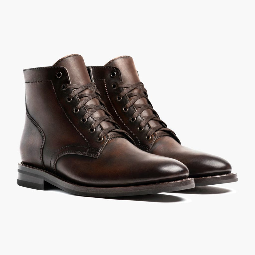 President Svart Coffee Leather Boots för Herr