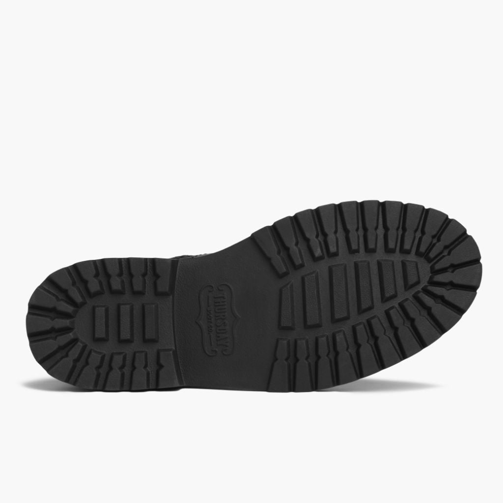 High-Traction Rubber Outsole & Lug Tread Pattern on Stomper Svart (No Zipper) Läderkängor för Herr For Men